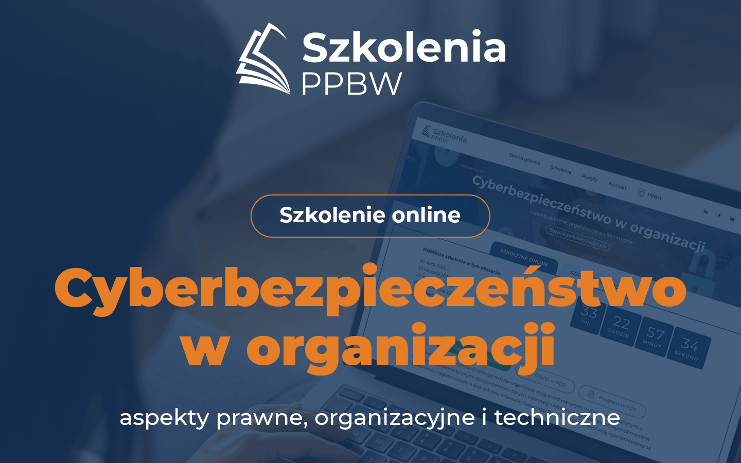 Baner promujący szkolenie online z cyberbezpieczeństwa